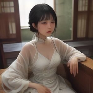 女性编辑坐在电脑前专注整理资料文档的工作照，室内光线柔和